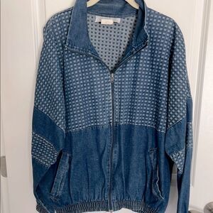 Montana Athletics Vintage Denim Zipper Front USA 🇺🇸 Fabulous Jean Jacket RARE